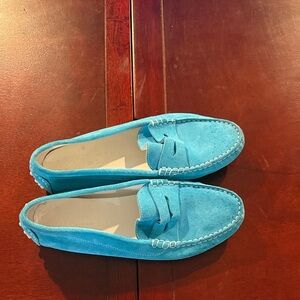 Blue Suede Women's Loafers